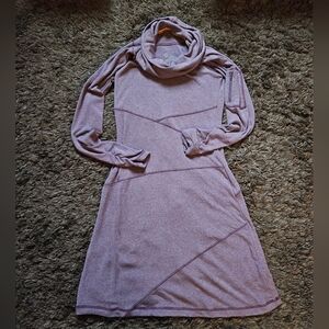 Sahalie cowl neck dress Xs Asymmetrical Seams long sleeves heather purple dress